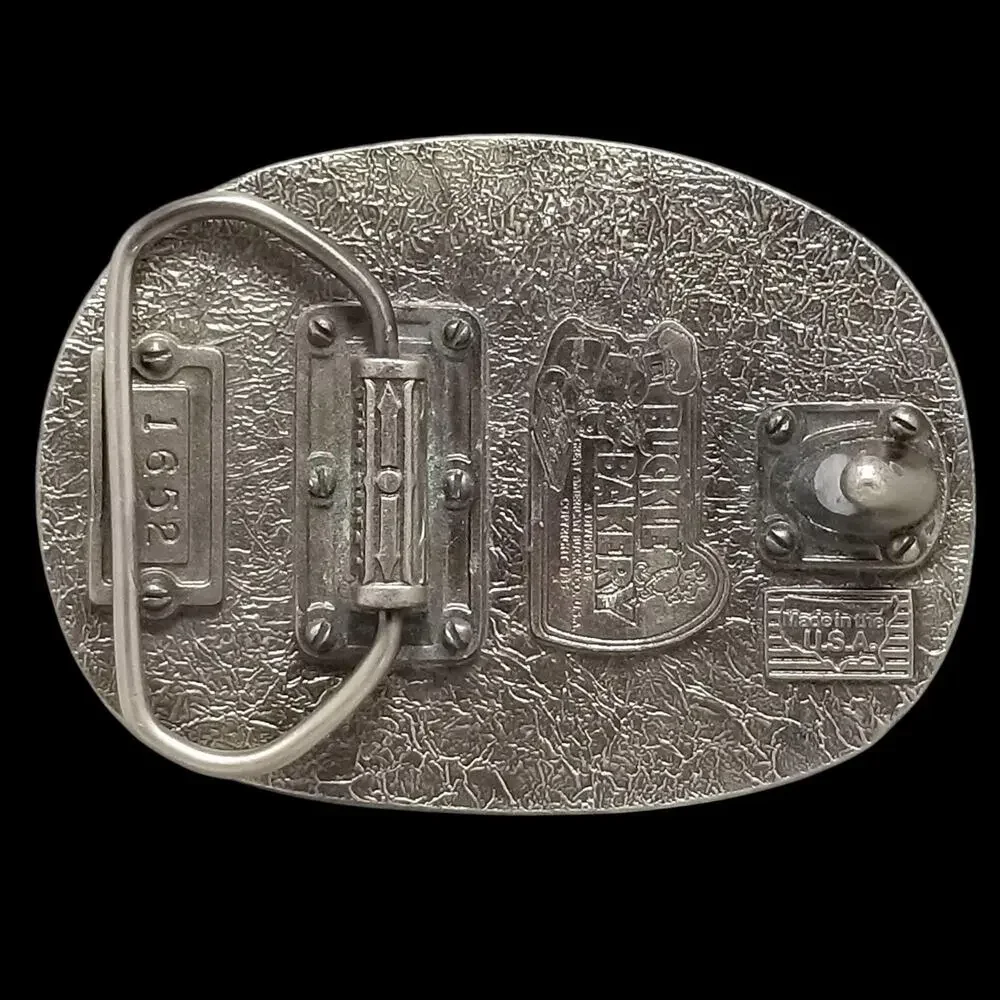Vintage Belt Buckle 1985 These Colors Don't Run American Flag Patriotic USA Made